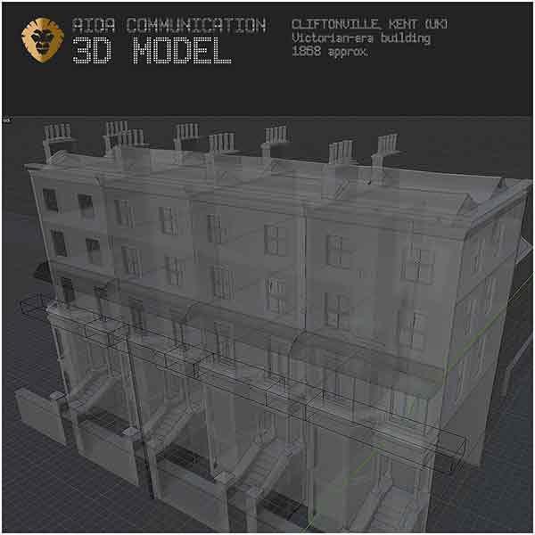 wireframe view - 3D Model Cliftonville Victorian-era building
